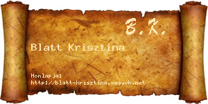 Blatt Krisztina névjegykártya